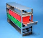 BRAVO 75 Drawer Racks for all boxes up to 133x133x78 mm, open design, hand grip, with safety stop, base of drawer closed