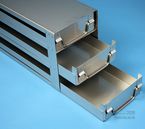 ALPHA 50 Drawer Racks for all boxes up to 136x136x53 mm, open design, folding handle, with safety stop, base of drawer closed